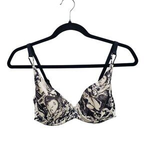Marilyn Monroe by Warner's 1811 Vintage Portrait Print Underwire Bra‎ Size 36C